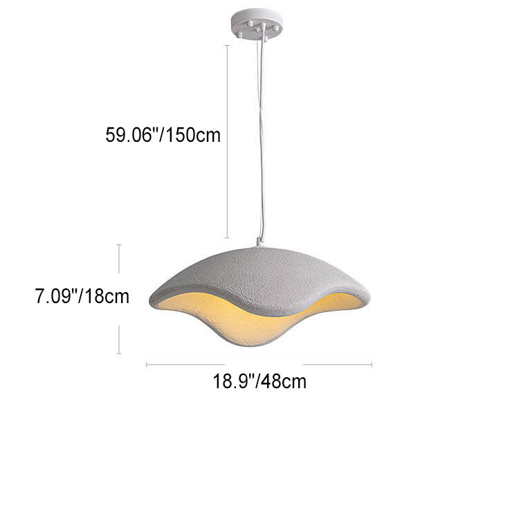 Modern Minimalist Creative Round Shell Cone Cream 1-Light Pendant Light