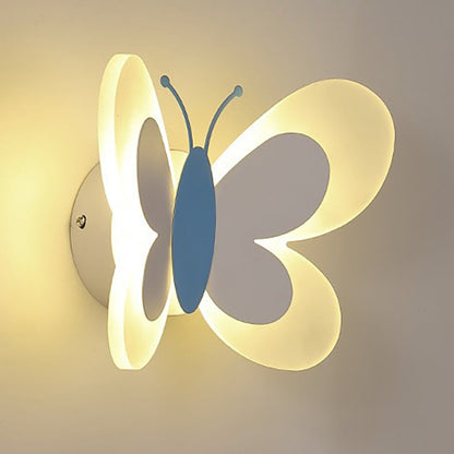 مصباح حائط LED حديدي بتصميم فراشة أكريليك معاصر إبداعي لغرفة النوم 
