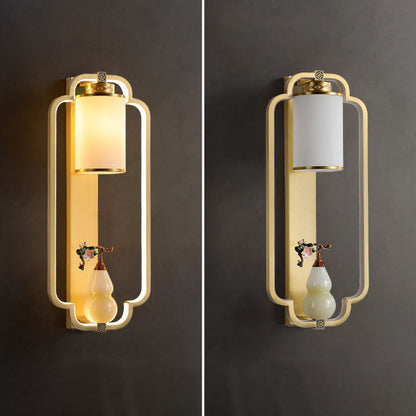 مصباح حائط LED بتصميم عقدة حلقية من النحاس الصيني الحديث 