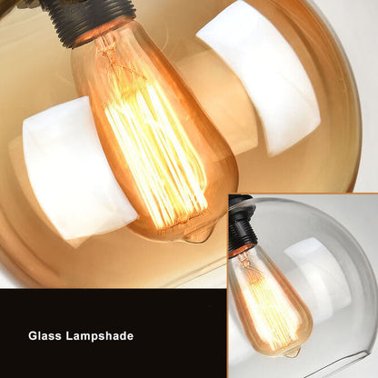 Retro Rope Hanging 1-Light Glass Globe Pendant Light