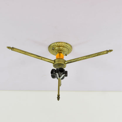 Tiffany Stained Glass Round Pattern 5-Light Flush Mount Light