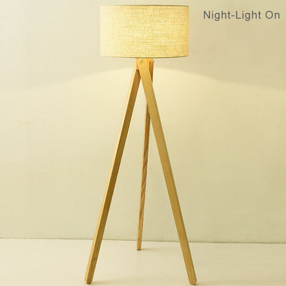 Modern Fabric Wooden 1-Light Floor Lamps