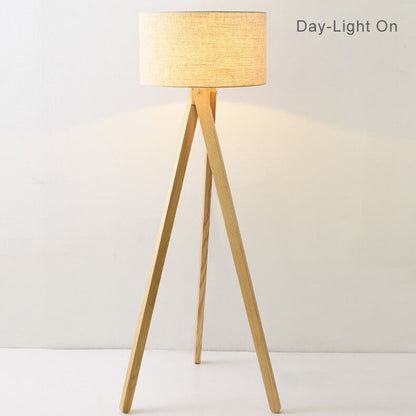 Modern Fabric Wooden 1-Light Floor Lamps