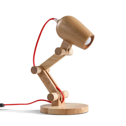 Nordic Creative Wooden Robot 1-Light Table Lamp