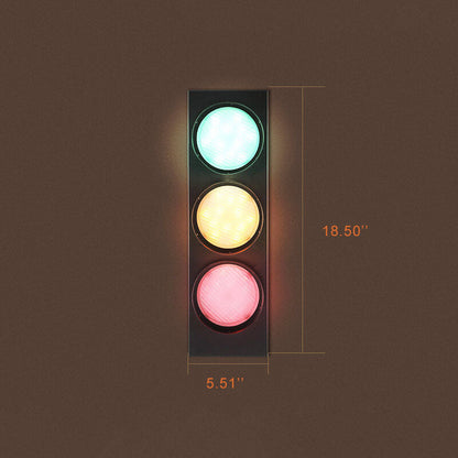 مصباح حائط LED معدني ثلاثي الأضواء بإضاءة إشارة مرور صناعية إبداعية 