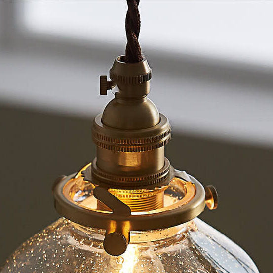 Modern Bubble Glass 1-Light Dome Shaped Pendant Light