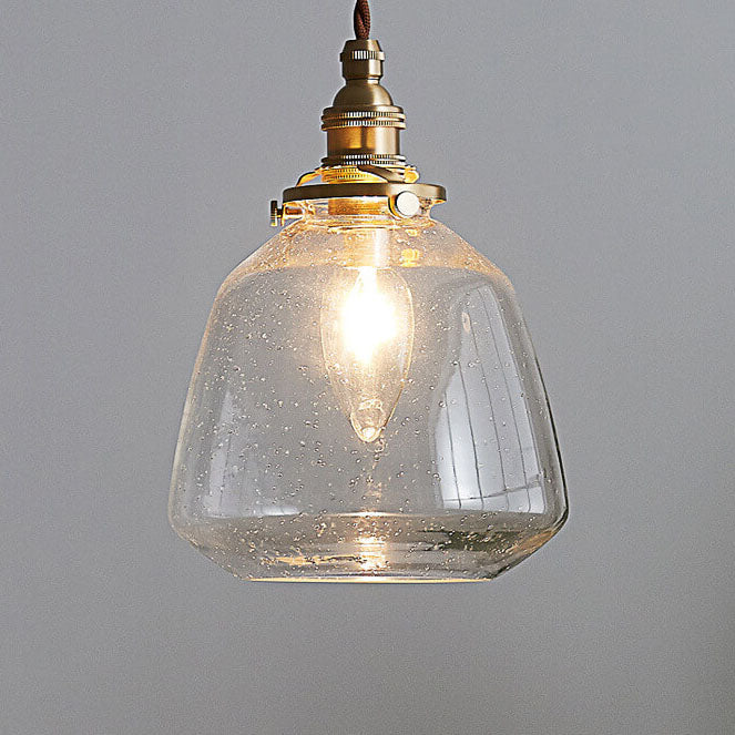 Modern Bubble Glass 1-Light Dome Shaped Pendant Light