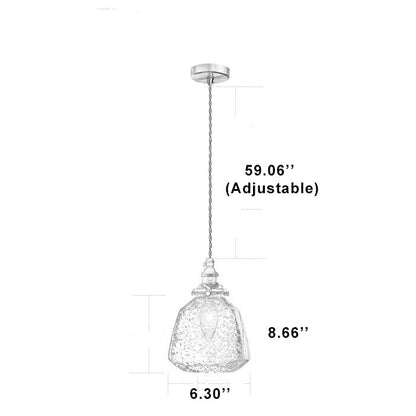 Modern Bubble Glass 1-Light Dome Shaped Pendant Light