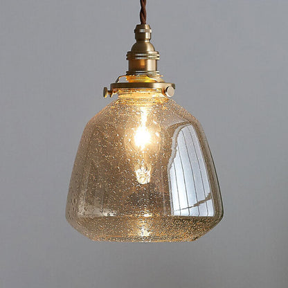Modern Bubble Glass 1-Light Dome Shaped Pendant Light