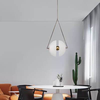 Modern Retro Split Orb Glass 2-Light LED Pendant Light