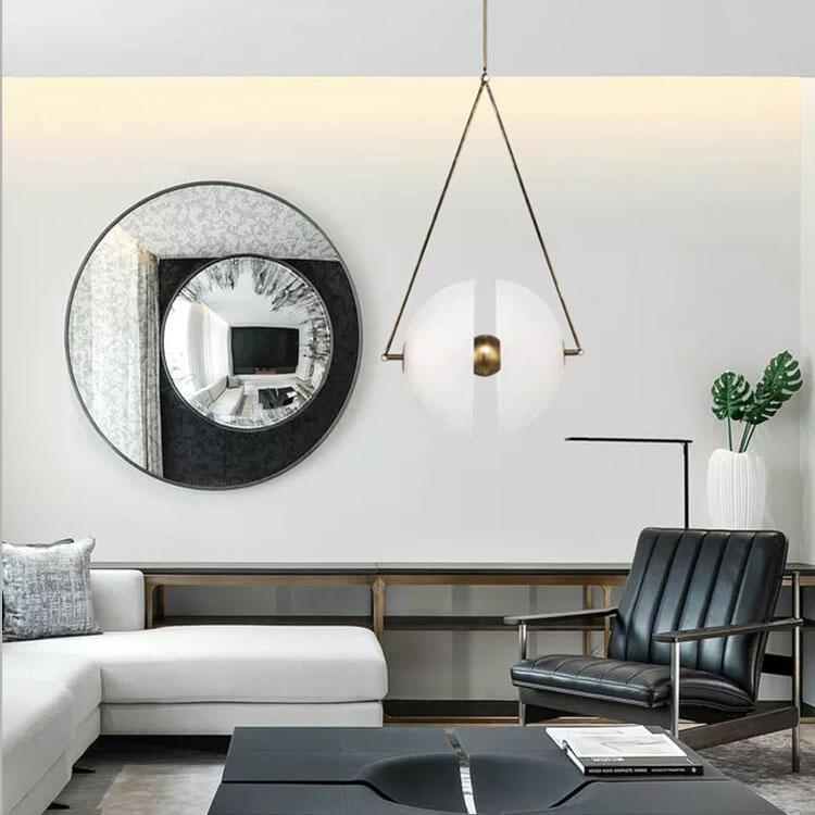 Modern Retro Split Orb Glass 2-Light LED Pendant Light