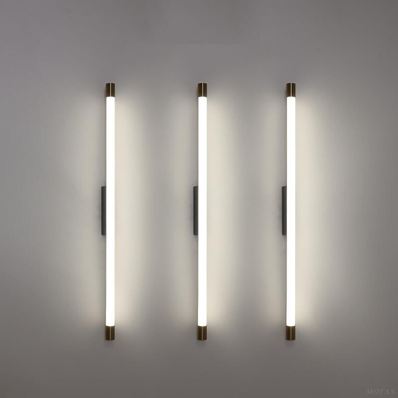 مصابيح حائطية حديثة من الألومنيوم بتصميم خطي أسطواني مع إضاءة أمامية LED للمرآة 