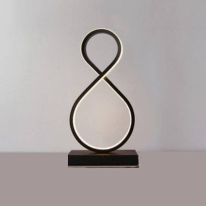 Minimalist Bending Line Spiral 8 Shape 1-Light LED Table Lamps