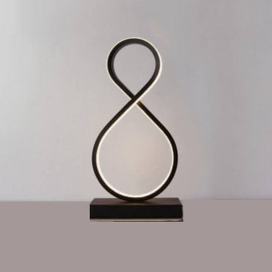 Minimalist Bending Line Spiral 8 Shape 1-Light LED Table Lamps