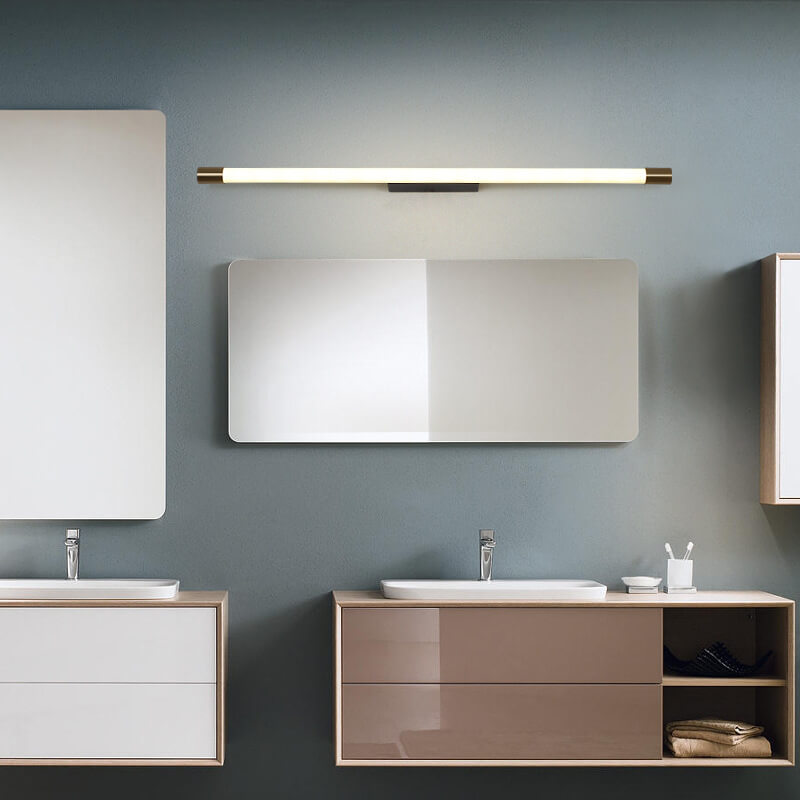 مصابيح حائطية حديثة من الألومنيوم بتصميم خطي أسطواني مع إضاءة أمامية LED للمرآة 
