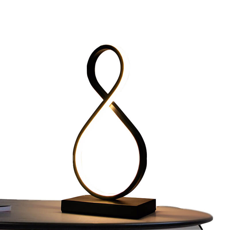 Minimalist Bending Line Spiral 8 Shape 1-Light LED Table Lamps