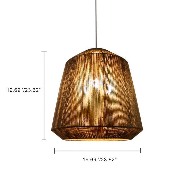 Hemp Rope Weaving 3-Light Barrel Pendant Light