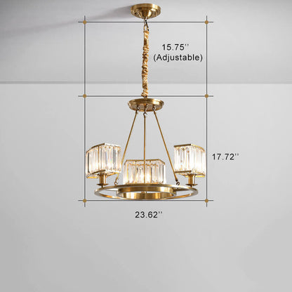 Modern Clear Crystal Cylinder Shade 3/6/8 Light Round Chandeliers