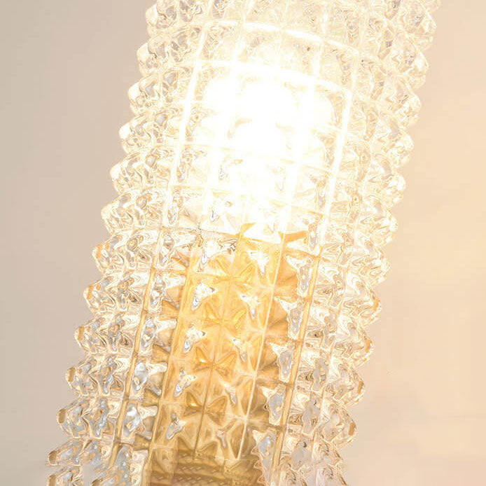 مصباح حائط LED بذراع مستقيمة طويل من النحاس والكريستال الفاخر الحديث 