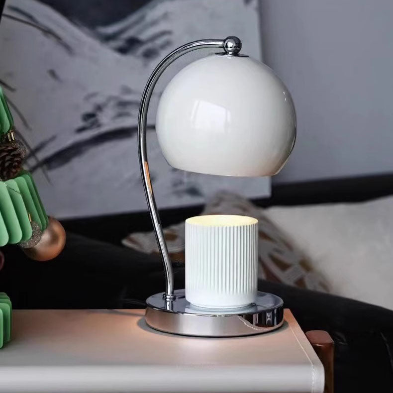 Contemporary Scandinavian Iron Stainless Steel Round Ball 1-Light Melting Wax Table Lamp For Bedroom
