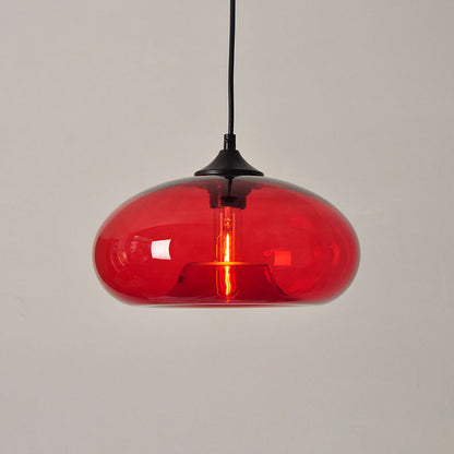 Contemporary Nordic Oval-Shaped Glass Shade Iron 1-Light Pendant Light For Living Room
