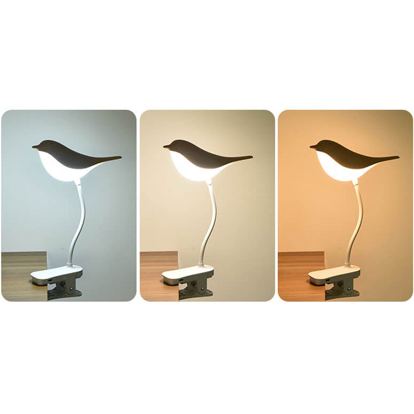 Nordic Creative Bird Clip USB Charging LED Night Light Table Lamp
