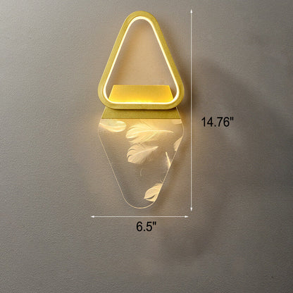 مصباح حائط LED هندسي من الأكريليك بتأثير الريش الفاخر 