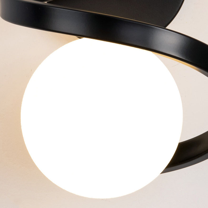Modern Minimalist Round Ball Iron Glass 2-Light Wall Sconce Lamp