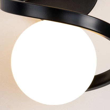 Modern Minimalist Round Ball Iron Glass 2-Light Wall Sconce Lamp