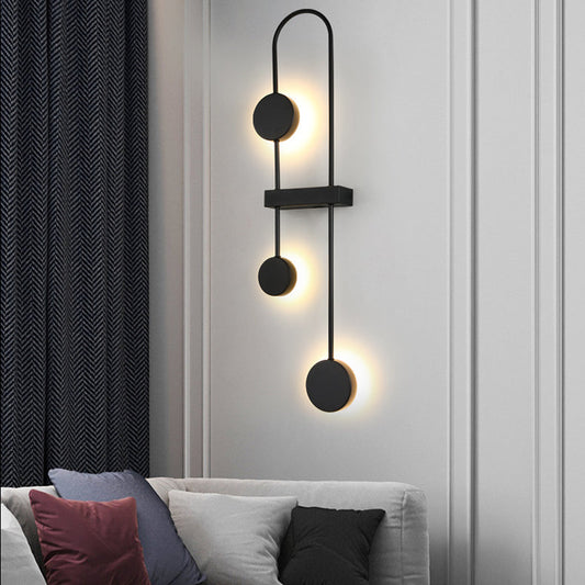 مصباح حائط LED معدني هندسي دائري معاصر من الأكريليك للممر 