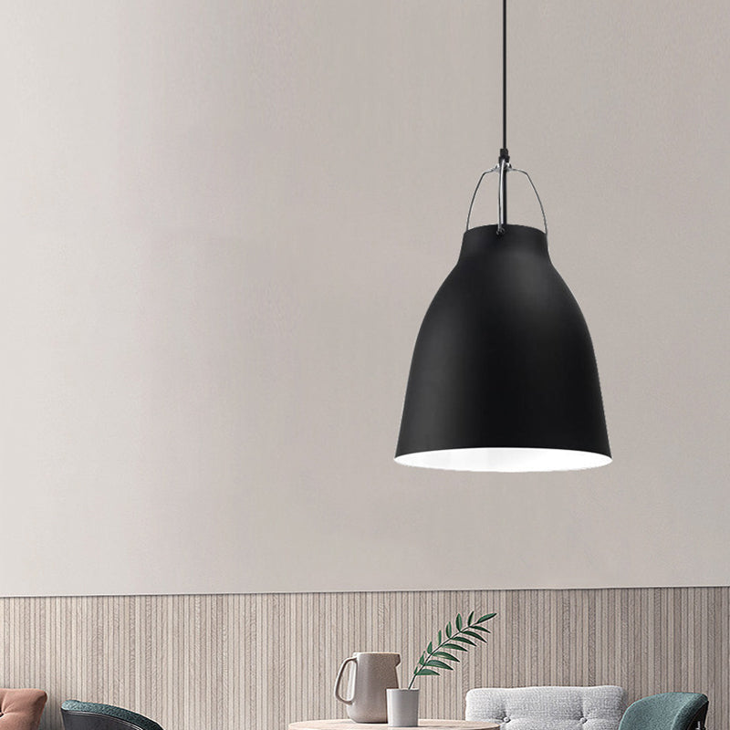 Contemporary Nordic Aluminum Bell 1-Light Pendant Light For Dining Room