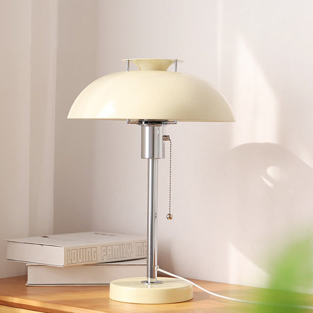 French Vintage Iron Round Dome 1-Light Table Lamp