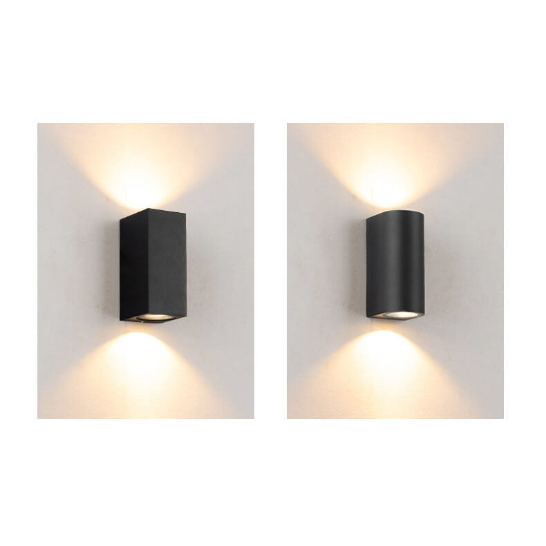 Modern Simple Outdoor Waterproof Aluminum Glass Cylinder 2-Light Wall Sconce Lamp