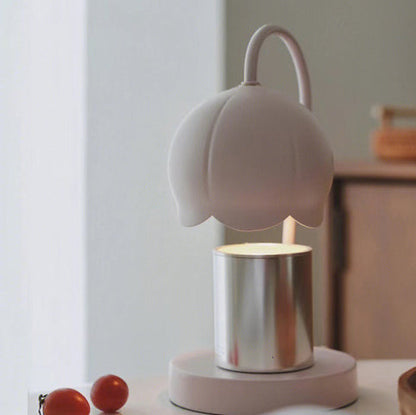 Contemporary Nordic Iron Glass Wood Flower 1-Light Melting Wax Table Lamp For Bedside