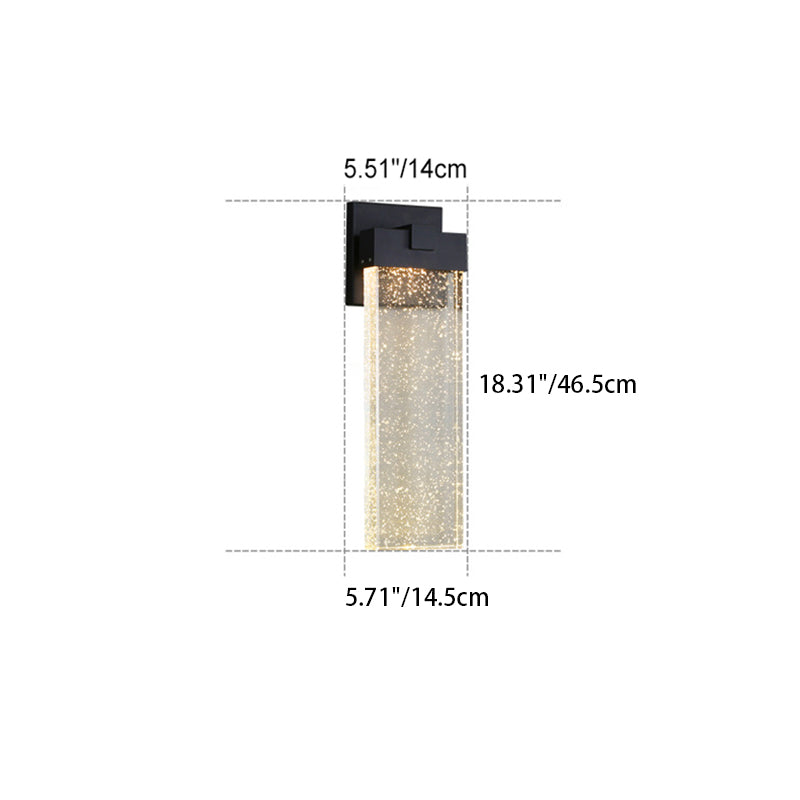 Modern Simplicity Waterproof Aluminum Crystal Rectangular LED Wall Sconce Lamp For Outdoor Patio