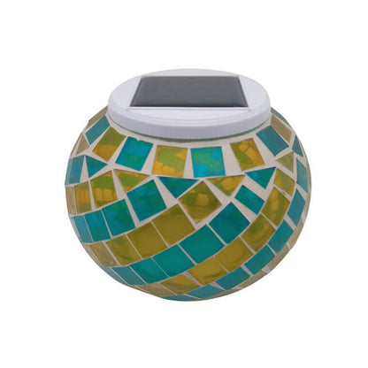 Solar Creative Stained Glass Spiral Pattern Design LED Outdoor Decorative Light