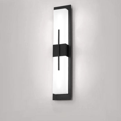 Outdoor Minimalist Rectangular Stainless Steel Acrylic LED Waterproof Wall Sconce Lamp