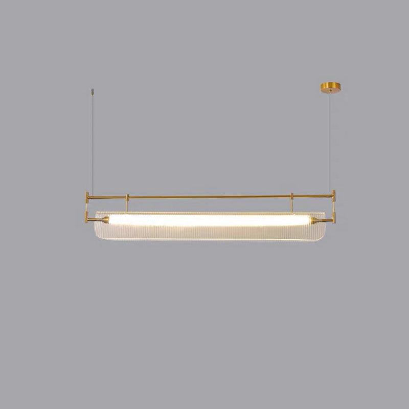 Modern Luxury Acrylic Iron Long Strip LED Island Light Pendant Light For Dining Room