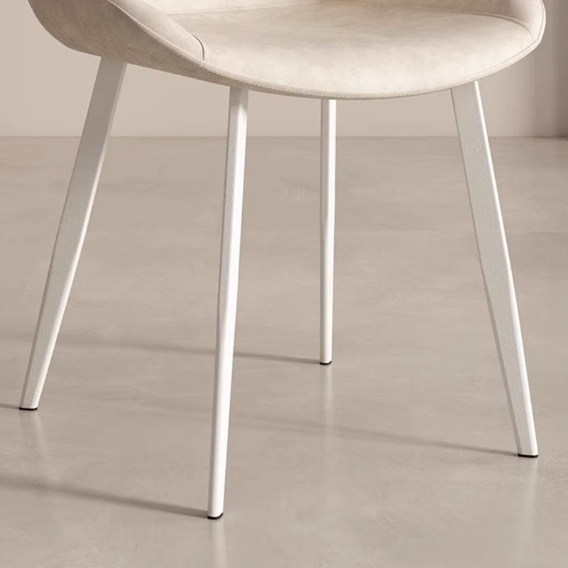 Contemporary Scandinavian PU Leather Carbon Steel Sponge Square Curved Dinining Chair Backrest For Dining Room