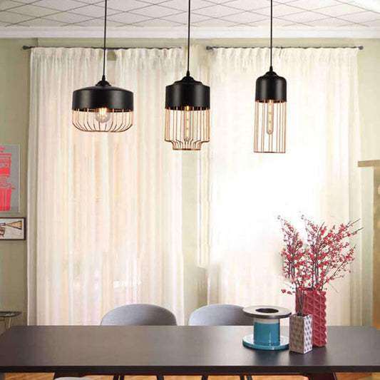 Nordic Creative Iron Geometry Plating Rose Gold 1-Light Pendant Light