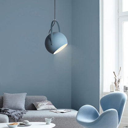 Contemporary Creative Macaron Orb Aluminum 1-Light Pendant Light For Bedroom