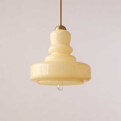 Contemporary Vintage Round Gourd Iron Copper Glass 1-Light Pendant Light For Living Room