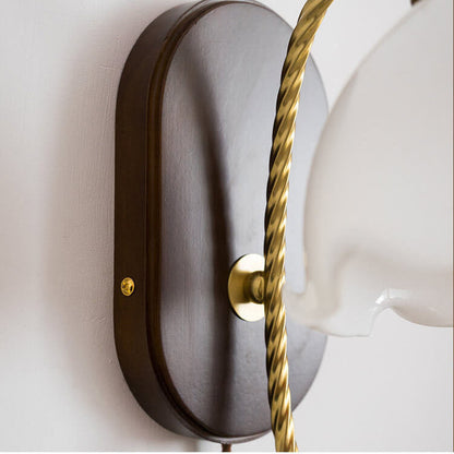 French Vintage Cream Glass Petal 1-Light Wall Sconce Lamp