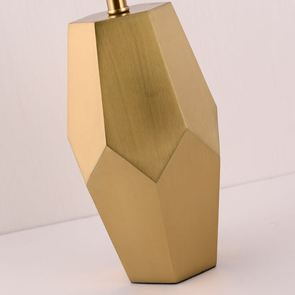 Luxury Art Fabric Metal Geometric Base 1-Light Table Lamp