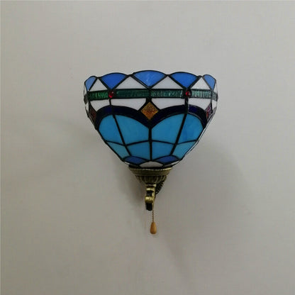 Tiffany Creative Resin Glass Flower Shape 1-Light Wall Sconce Lamp