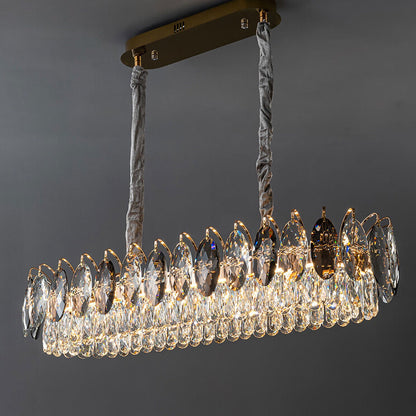 European Light Luxury Round Crystal LED Chandelier