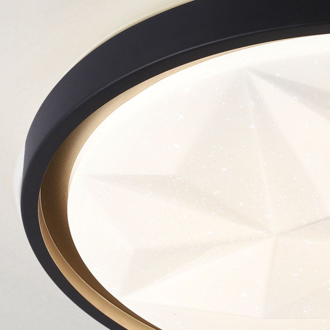 Nordic Creative Star Effect Round Iron Acrylic LED Flush Mount Ceiling Light