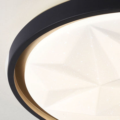 Nordic Creative Star Effect Round Iron Acrylic LED Flush Mount Ceiling Light