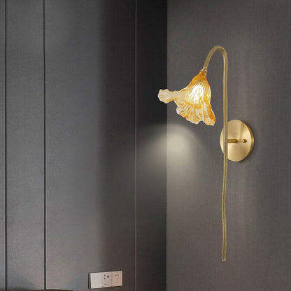 Modern Chinese Dry Lotus Glass Lamp Design 1-Light Wall Sconce Lamp