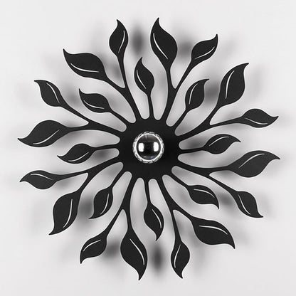 Contemporary Creative Round Leaf Iron 1-Light Wall Sconce Lamp For Living Room